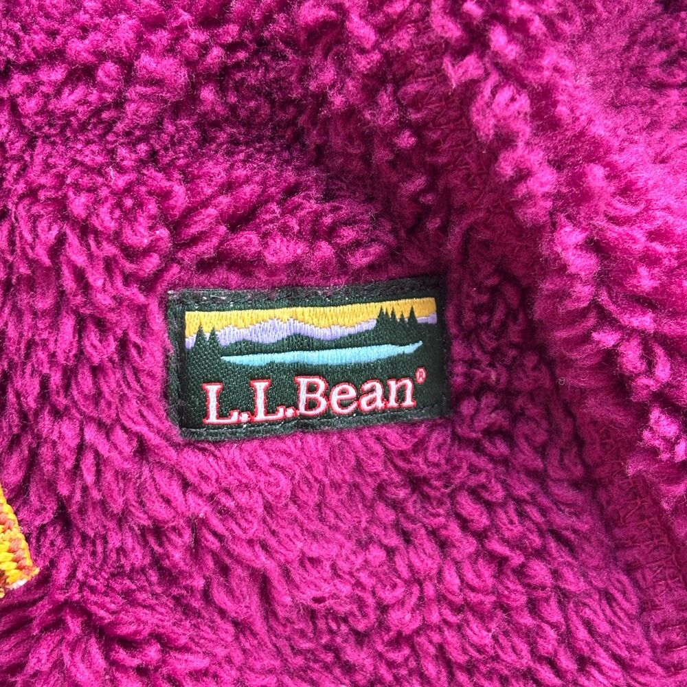 L.L. Bean Baby 6-12M Hi-Pile Fleece Bear Ear Hooded Jacket Cozy Magenta Purple - Picture 4 of 9